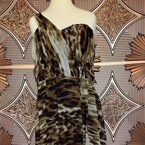 K Dash by Kardashian One Olive Ivory Animal Print